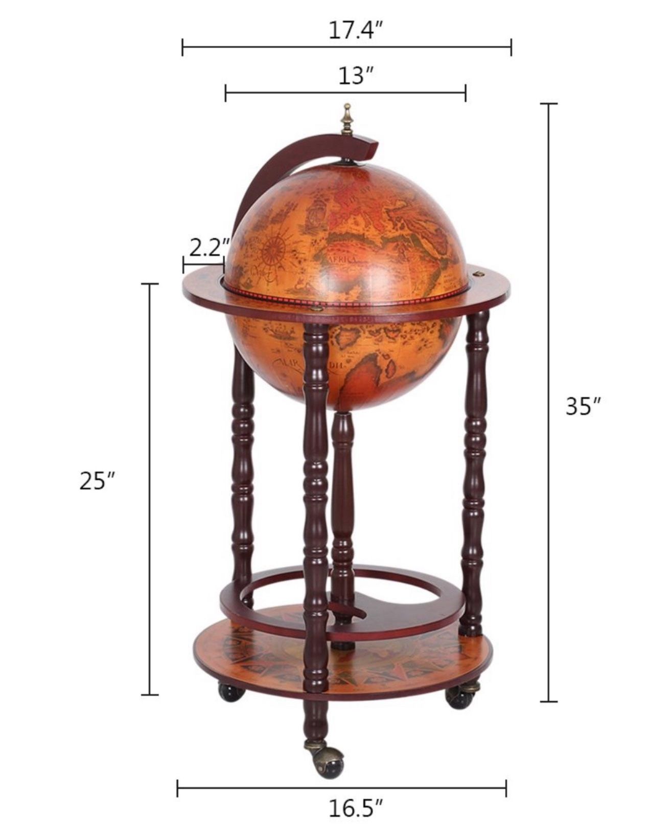 Chareen Floor Wine Bottle & Glass Rack in Brown