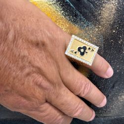 Yellow Gold Cloves Ring W/CZ 14kt 9gr Size10