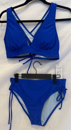 CUPSHE Royal Blue Bikini Set Crisscross Tie Back Swimsuit NWT Medium