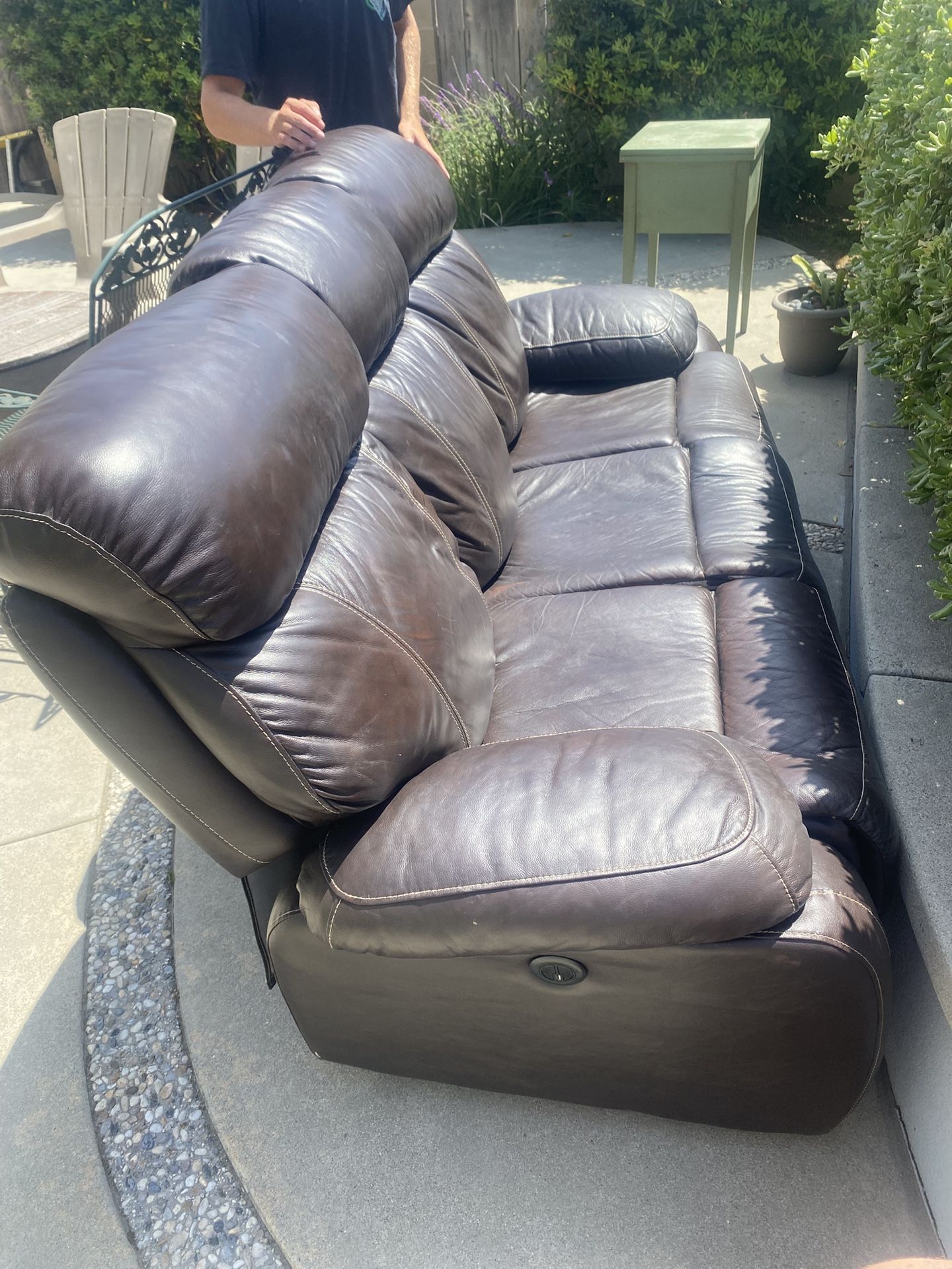 Comfy Leather Electric Reclining Couch