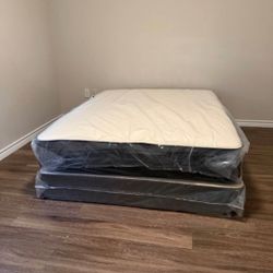 New Queen Size Mattress With Box Spring set Colchones Nuevos Queen 