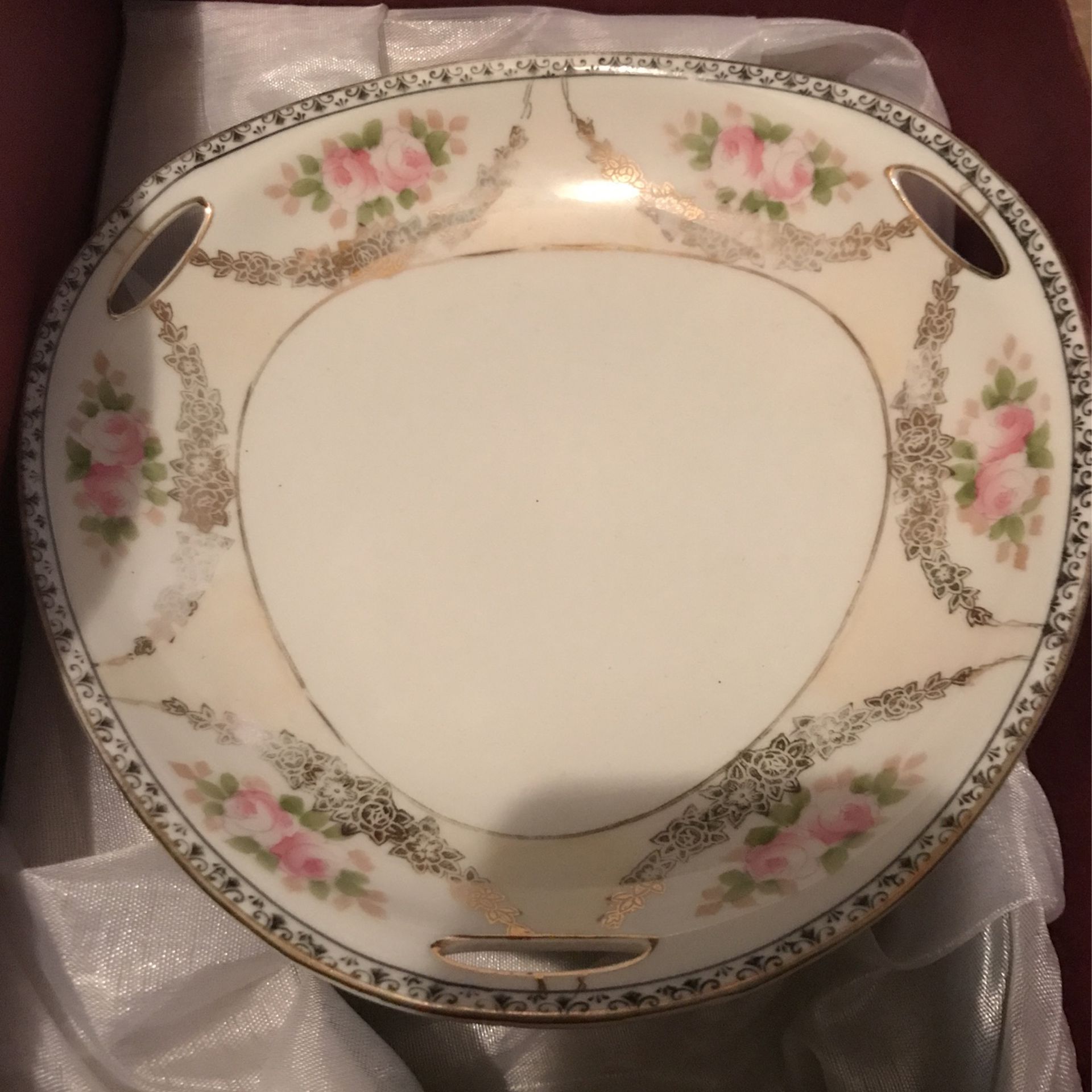 Beautiful ! Vintage Nortake Dish With Pretty Roses 