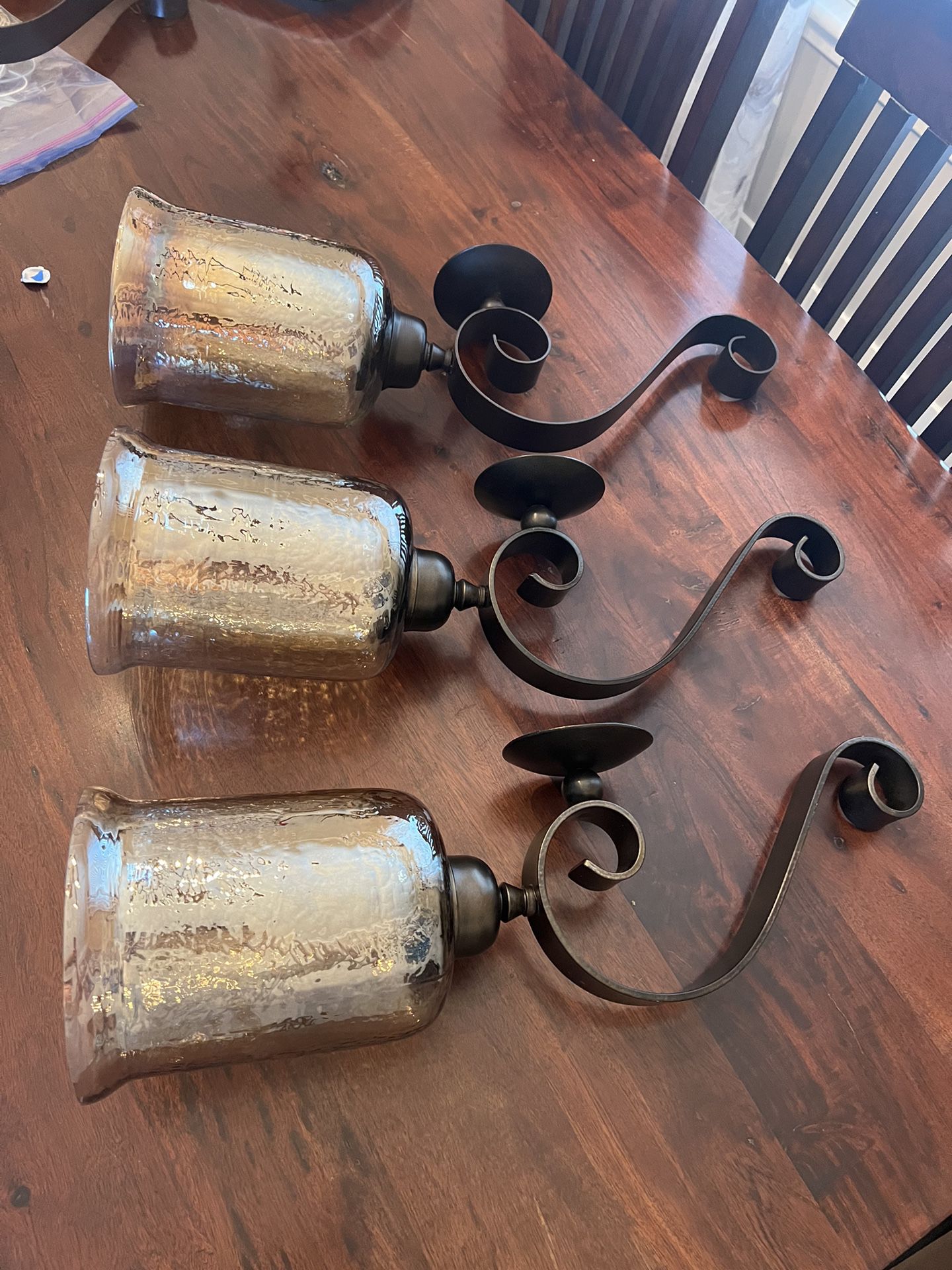 3 Large Wall Candle Holders 