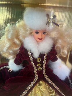 NEW Vintage Mattel 1996 Happy Holidays Christmas Barbie Doll - Special Ed Hallmark Rare Purple Eyes  #15646