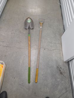 Gardening tools - shovel and hoe