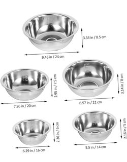 Stainless Steel Mixing Bowls Set of 5