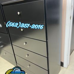 Black Five Drawer With Rails Dresser Cajonera Comoda Chest