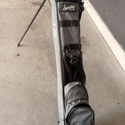 Taylor made RAC clubs and Sunday Golf bag