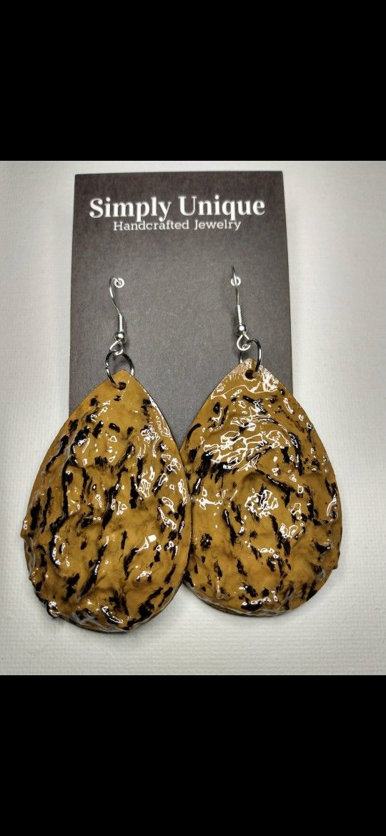 Painted WOODEN EARRINGS