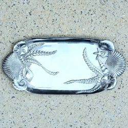Vintage Fitz & Floyd Pewter Coastal (Seashells) Platter/Tray