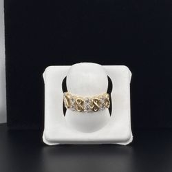 14k infinity ring with stones