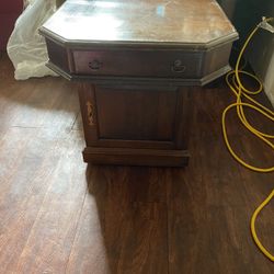 Antique table with drawer n storage area