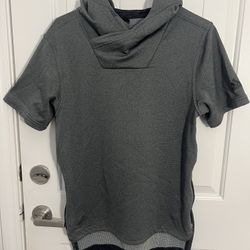 Adidas Men’s Dark Grey Short Sleeve Activewear Hoodie