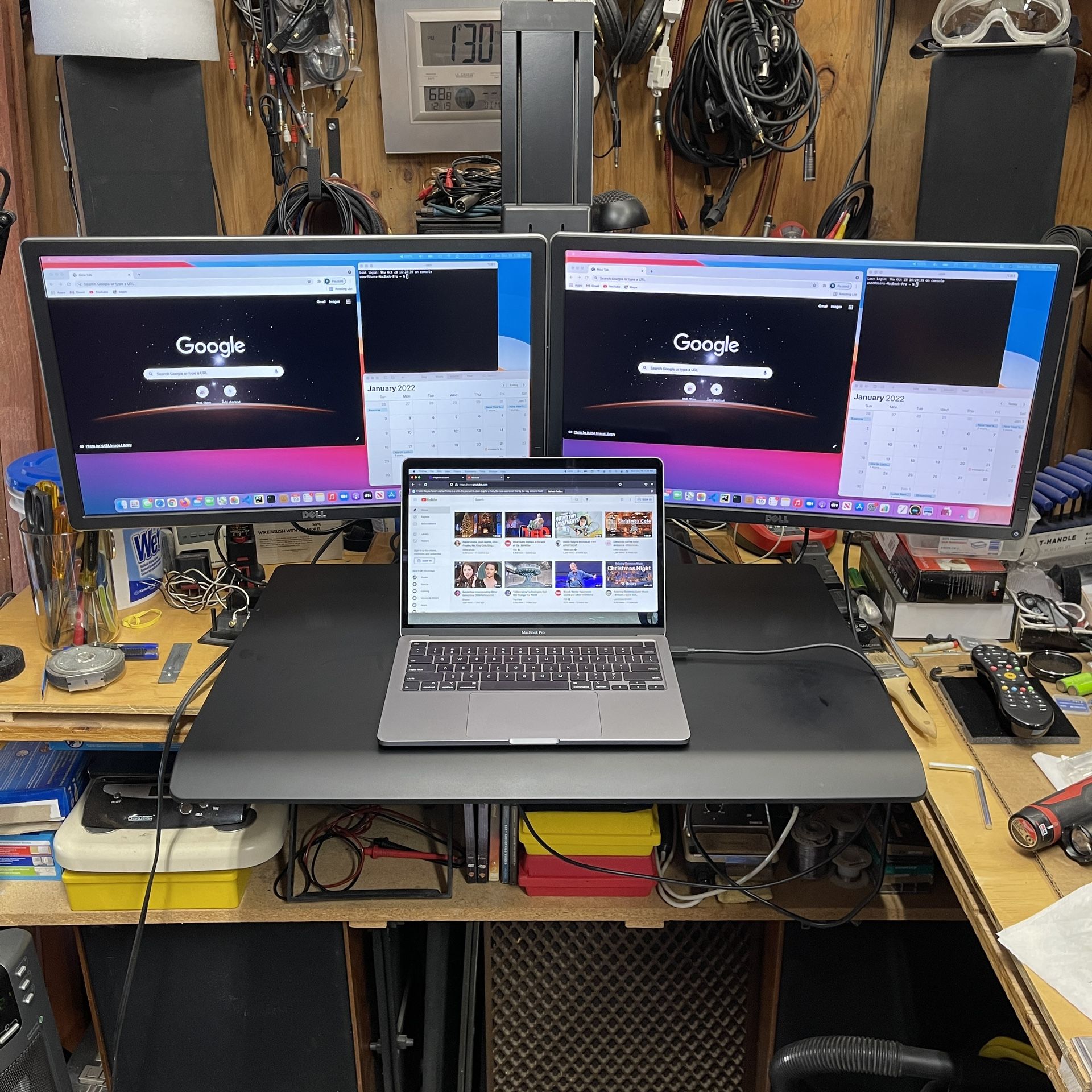 HUMANSCALE QUICKSTAND DUAL MONITOR SIT/STAND W/4K DELL MONITORS