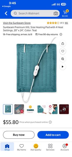 XXL Heating Pad-Teal-NEW