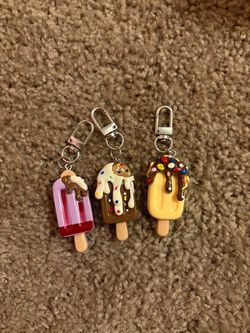 Ice Cream Popsicle Keychain Charms Set of 3