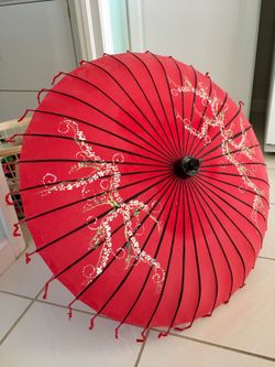 Burmese Hand Painted/Handmade Decor Umbrella