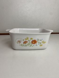Corning Ware Wildflower Dish 7 x 5 1/2 x 3 inch Petite Pan P-4-B no Lid.