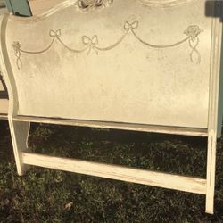Vintage Solid Wood Full Size Headboard 