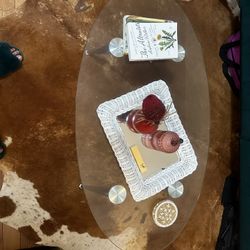 Oval Glass Coffee Table