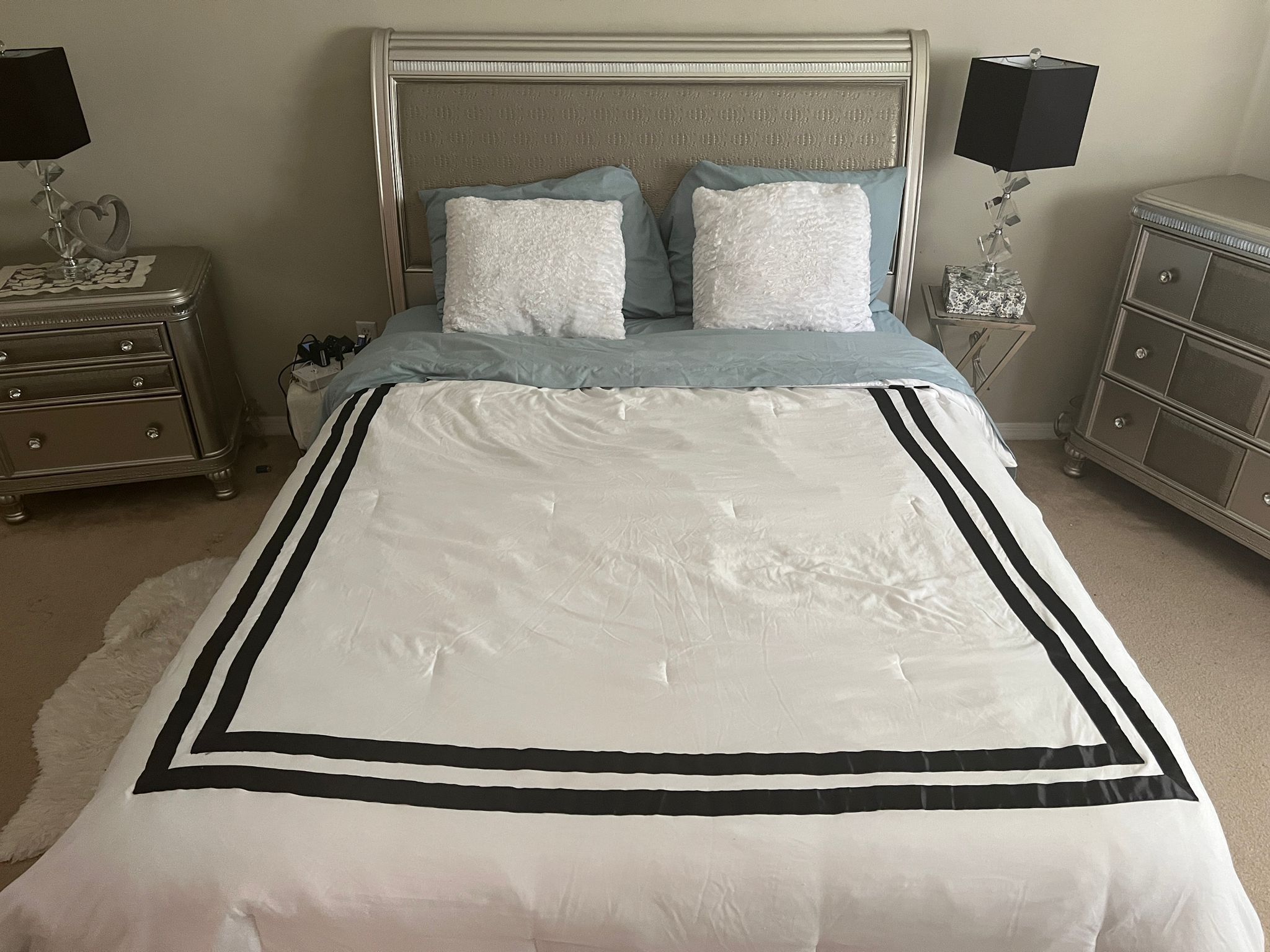 Queen Bedroom Set And Luxury Mattress