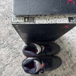 Authentic Air Jordan 5 Retro Satin Bred Black Size 9