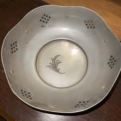 Vintage Jeweled Middle Eastern Metal Bowl – Engraved & Pierced Design 