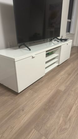 White TV Stand 75 80 Inch