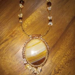 Jasper Silver Necklace With Matching Earrings $25