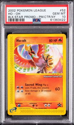 PSA 10 GEM MINT HO-OH 52 2002 POKEMON LEAGUE PROMO BLACK STAR | POKEMON CENTER NY Pokémon