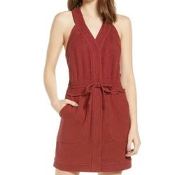 REBECCA MINKOFF Burgundy Royal Sleeveless Racerback Front Zip Dress Size XXS