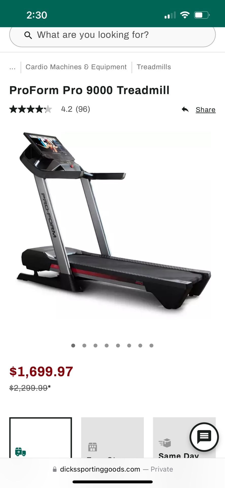 Proform Pro 9000 Treadmill 1,000 OR Best Offer