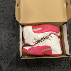Nike Air Jordan 12 Retro GG Vivid Pink  7Y Womens 8.5 Sneakers With Box