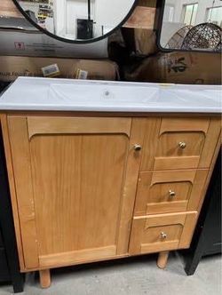 $240 Each Assembled New 30” Solid Wood Frame Bathroom Vanity w/ Sink Storage Cabinet