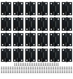 LEIFENY 24 Pack 1.5 inch Black Door Hinges, Small Hinge Inch,
