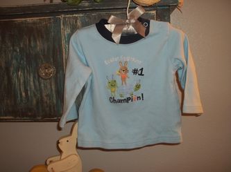 Baby Boys "EASTER EGG HUNT #1 CHAMPION" Shirt Size L (6-9M)