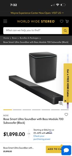Bose 700 Series Soundbar and 700 base Module