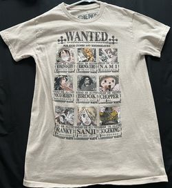 One Piece Straw Hat Wanted Poster T Shirt Size S