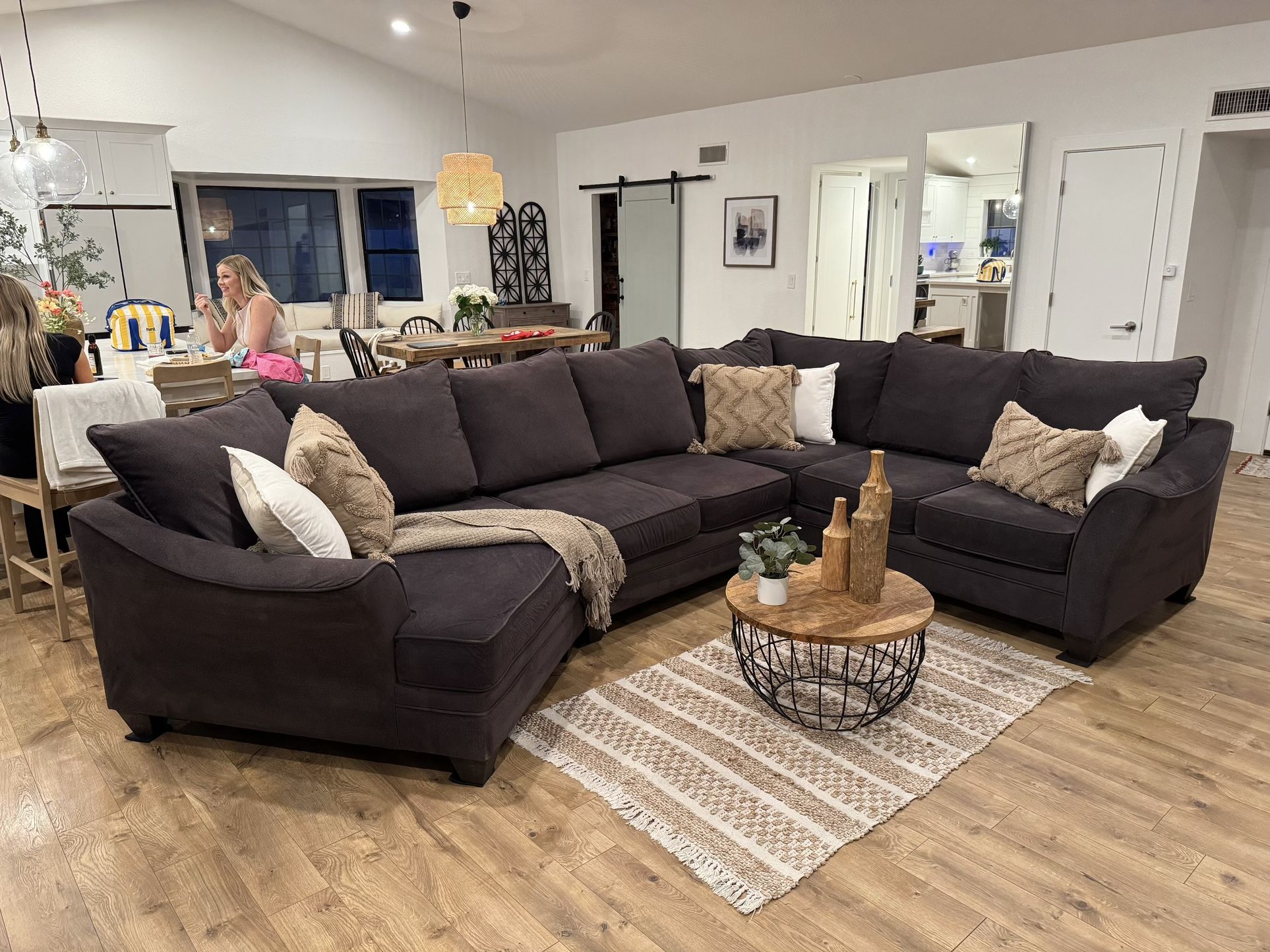 Grey Sectional Couch w/ Cuddler Chaise