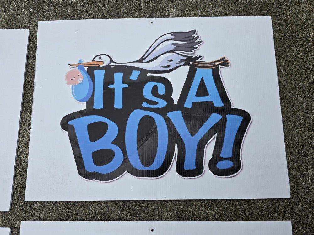 Gender Baby Shower Signs