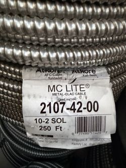 10/2 MC Wire 250ft Metal Clad Cable New Roll