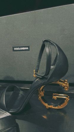 Dolce & Gabbana Baroque DG Heel Sandals – Black – Size 41