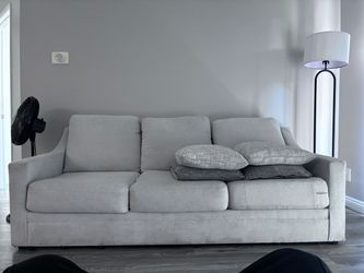 White 3-Seat Fabric Sofa