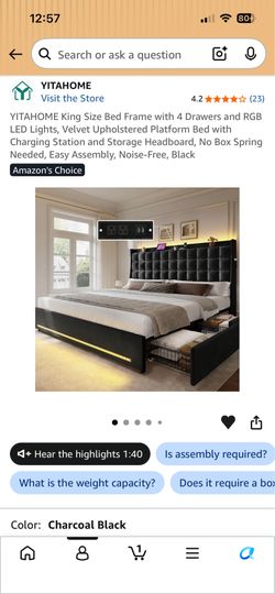 King Bed frame with outlet