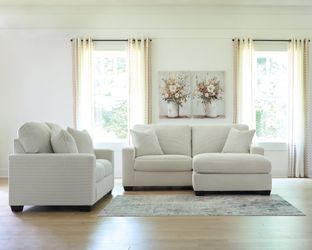 Greenbriar Ivory Sofa Chaise and Loveseat (Online Special Price)