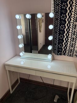 Vanity mirror and table
