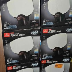 70-Watt 7000 Lumen 240° Black Motion Sensing Integrated LED Super Bright Flood Light with 5CCT and Dual Brite