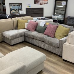 Brandy Gray Sectional With Chaise