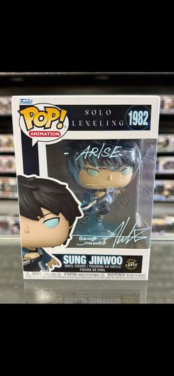 Sung Jinwoo #1982 Solo Leveling Chase Funko Pop w/COA Signed By Aleks Le