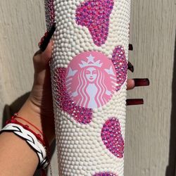 Cow Print Rhinestome Tumbler